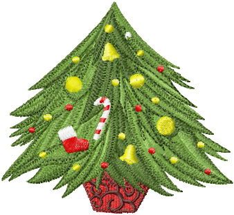Small Christmas Tree machine embroidery design
